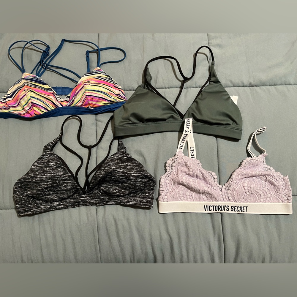 Victoria's Secret Bralettes Lavender, Black, Green, Multicolored all in small